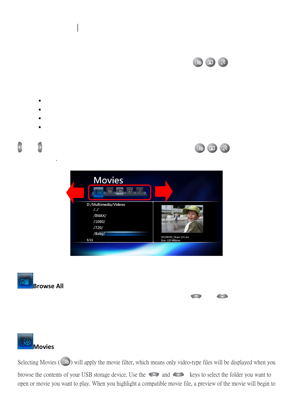 Browser screen | Transcend Information DMP10 User Manual | Page 23 / 31