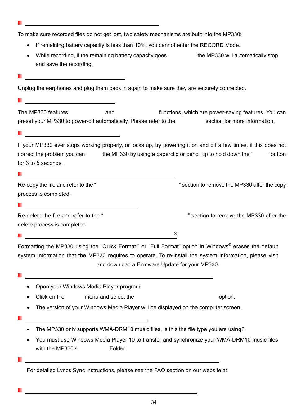 Specifications, Ordering information | Transcend Information TS2GMP330 User Manual | Page 34 / 36