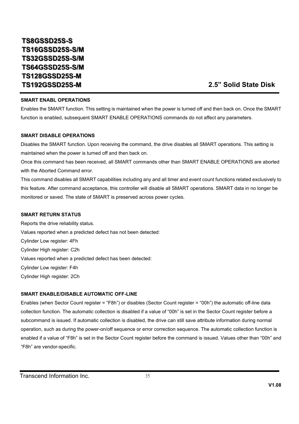 Transcend Information SSD25S User Manual | Page 35 / 38