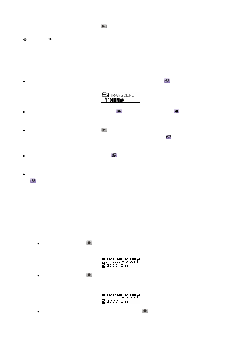 Navigation function, A-b repeat function | Transcend Information T.sonic 520 User Manual | Page 14 / 38