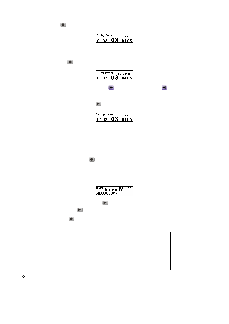 Select a preset channel, Record an fm channel | Transcend Information T.sonic 520 User Manual | Page 16 / 38