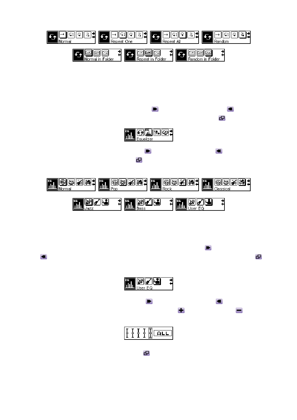 Equalizer (eq) mode, Set user eq | Transcend Information T.sonic 520 User Manual | Page 20 / 38