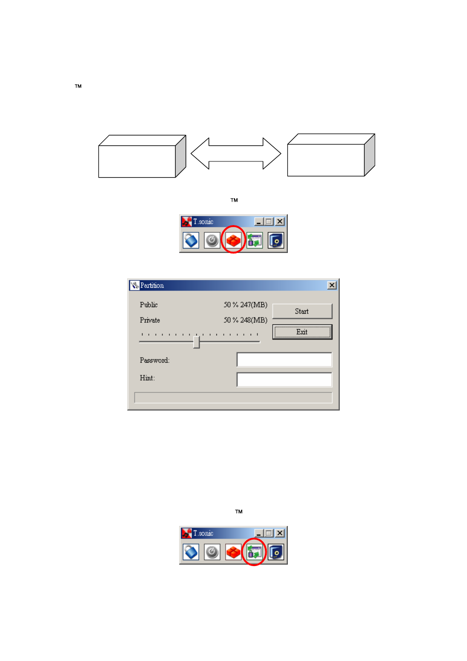 Access data in the private area | Transcend Information T.sonic 520 User Manual | Page 30 / 38