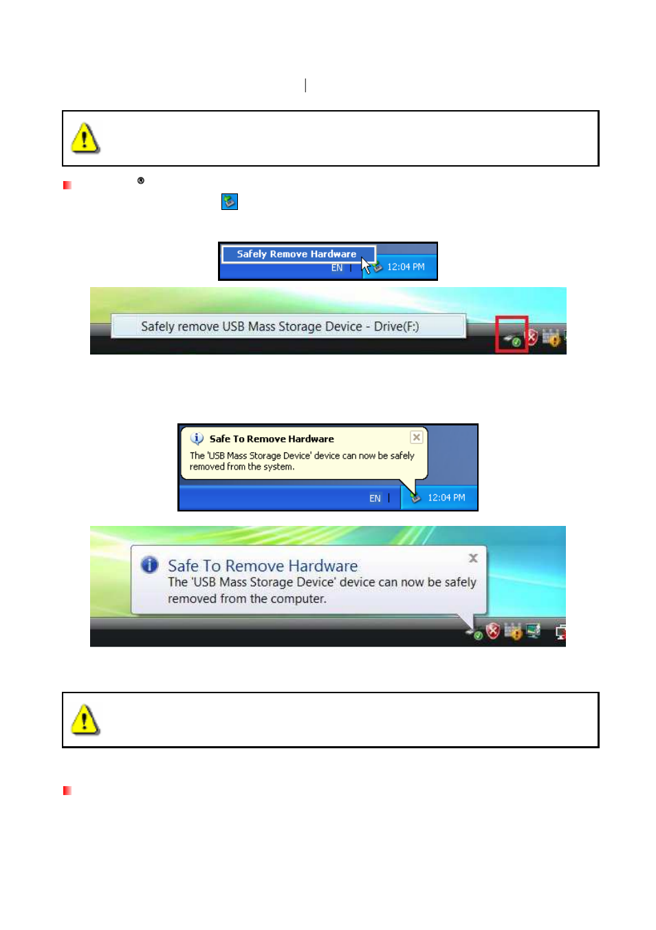 Disconnecting from a computer | Transcend Information StoreJetTM 25P User Manual | Page 13 / 26