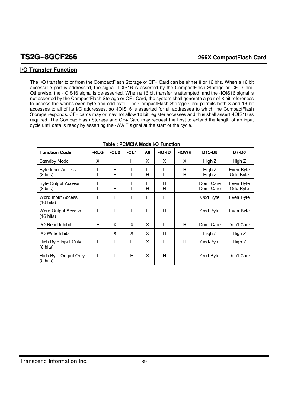 Transcend Information TS2G-8GCF266 User Manual | Page 39 / 80