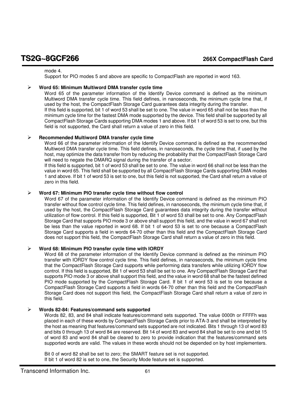 Transcend Information TS2G-8GCF266 User Manual | Page 61 / 80