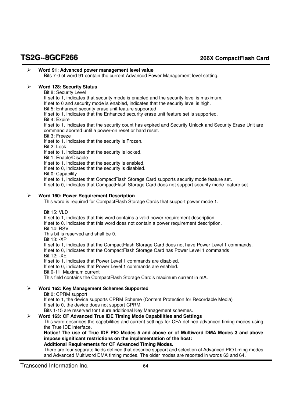 Transcend Information TS2G-8GCF266 User Manual | Page 64 / 80