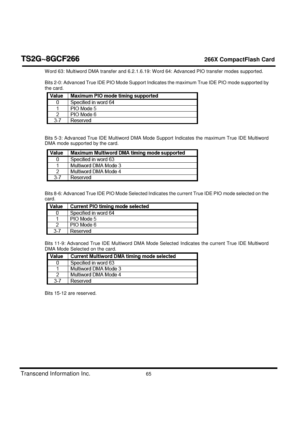 Transcend Information TS2G-8GCF266 User Manual | Page 65 / 80
