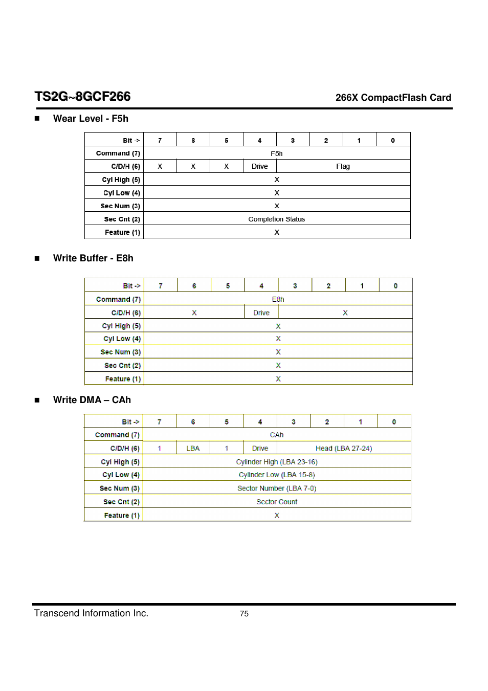 Transcend Information TS2G-8GCF266 User Manual | Page 75 / 80