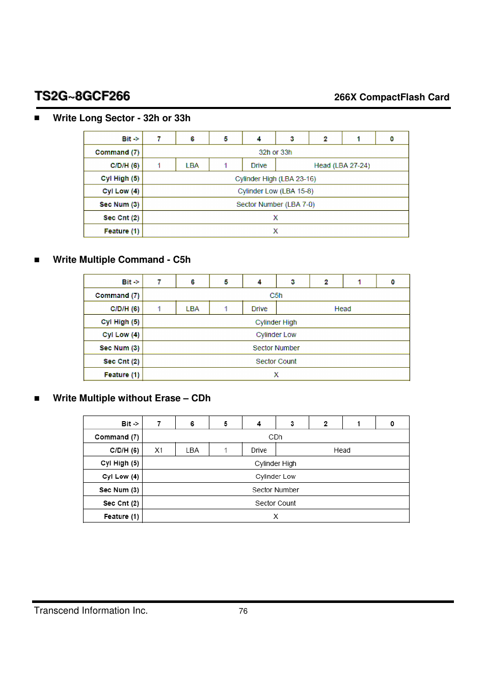Transcend Information TS2G-8GCF266 User Manual | Page 76 / 80
