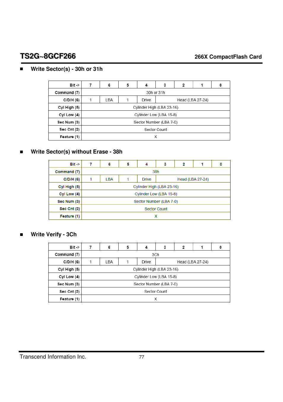 Transcend Information TS2G-8GCF266 User Manual | Page 77 / 80