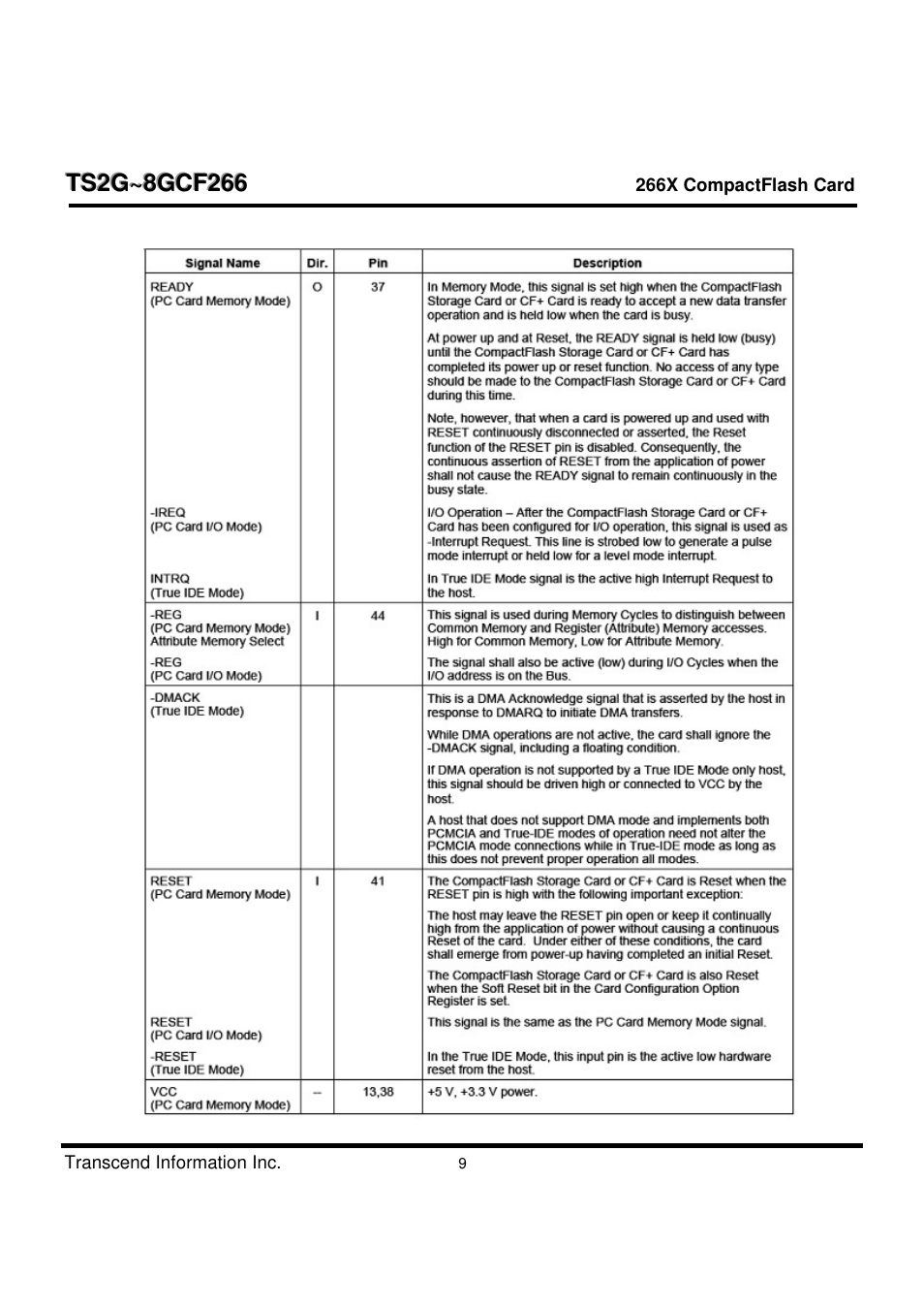Transcend Information TS2G-8GCF266 User Manual | Page 9 / 80