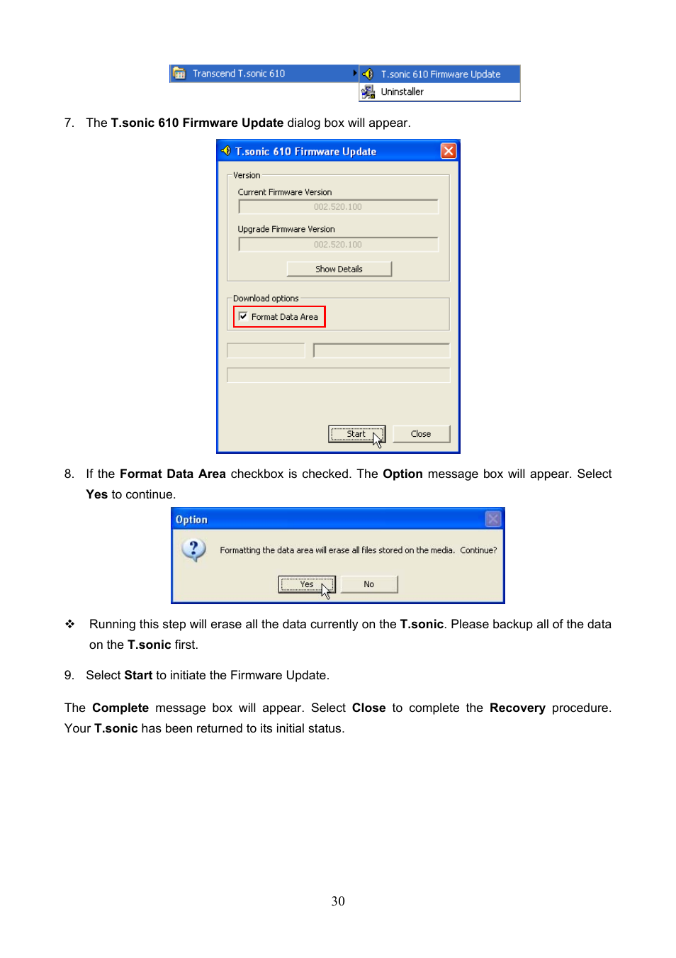 Transcend Information T.sonic 610 User Manual | Page 33 / 40