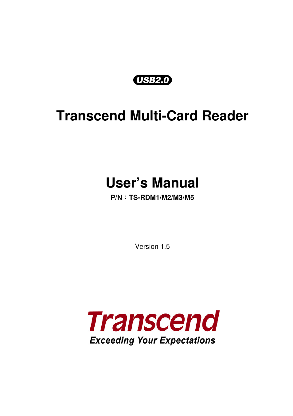 Transcend Information TS-RDM1 User Manual | 23 pages