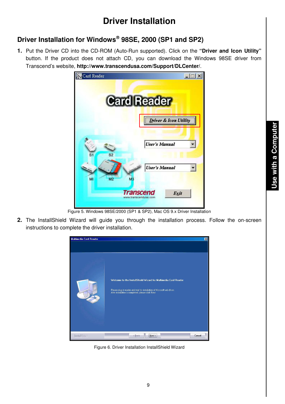 Driver installation | Transcend Information TS-RDM1 User Manual | Page 11 / 23