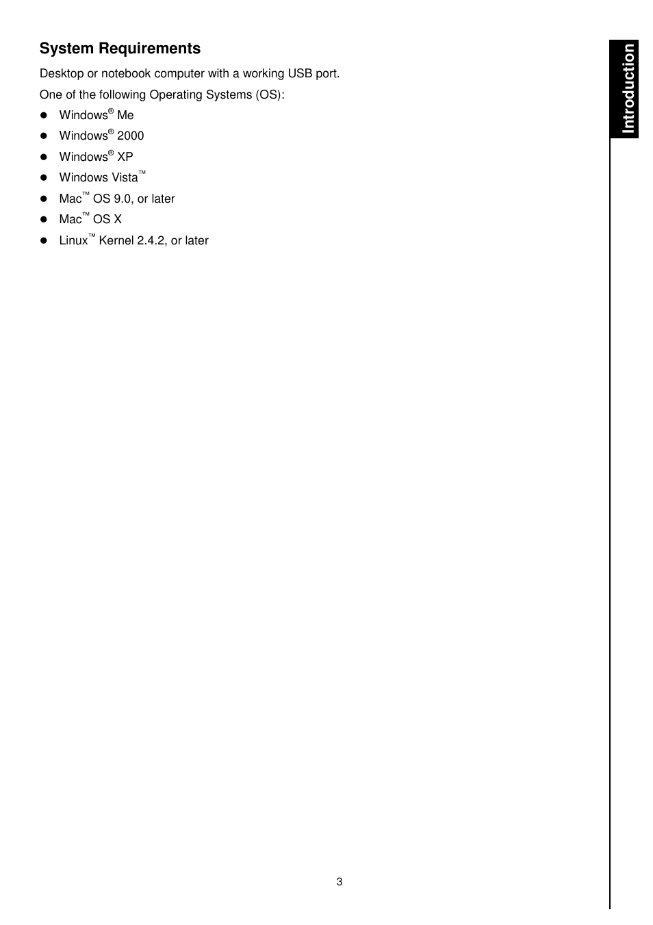 System requirements | Transcend Information TS-RDM1 User Manual | Page 5 / 23