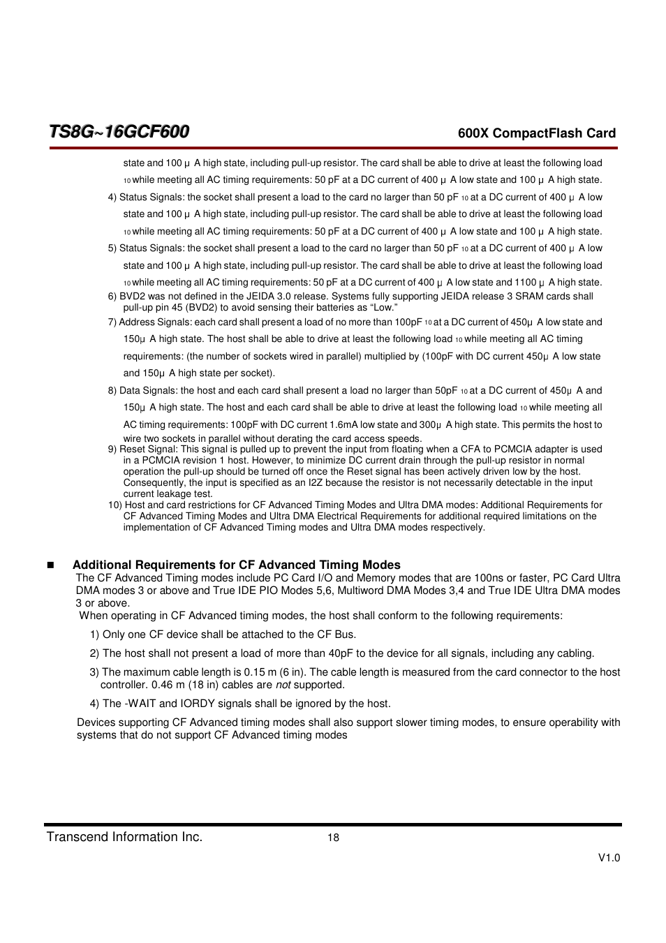Transcend Information TS8GCF600 User Manual | Page 18 / 85