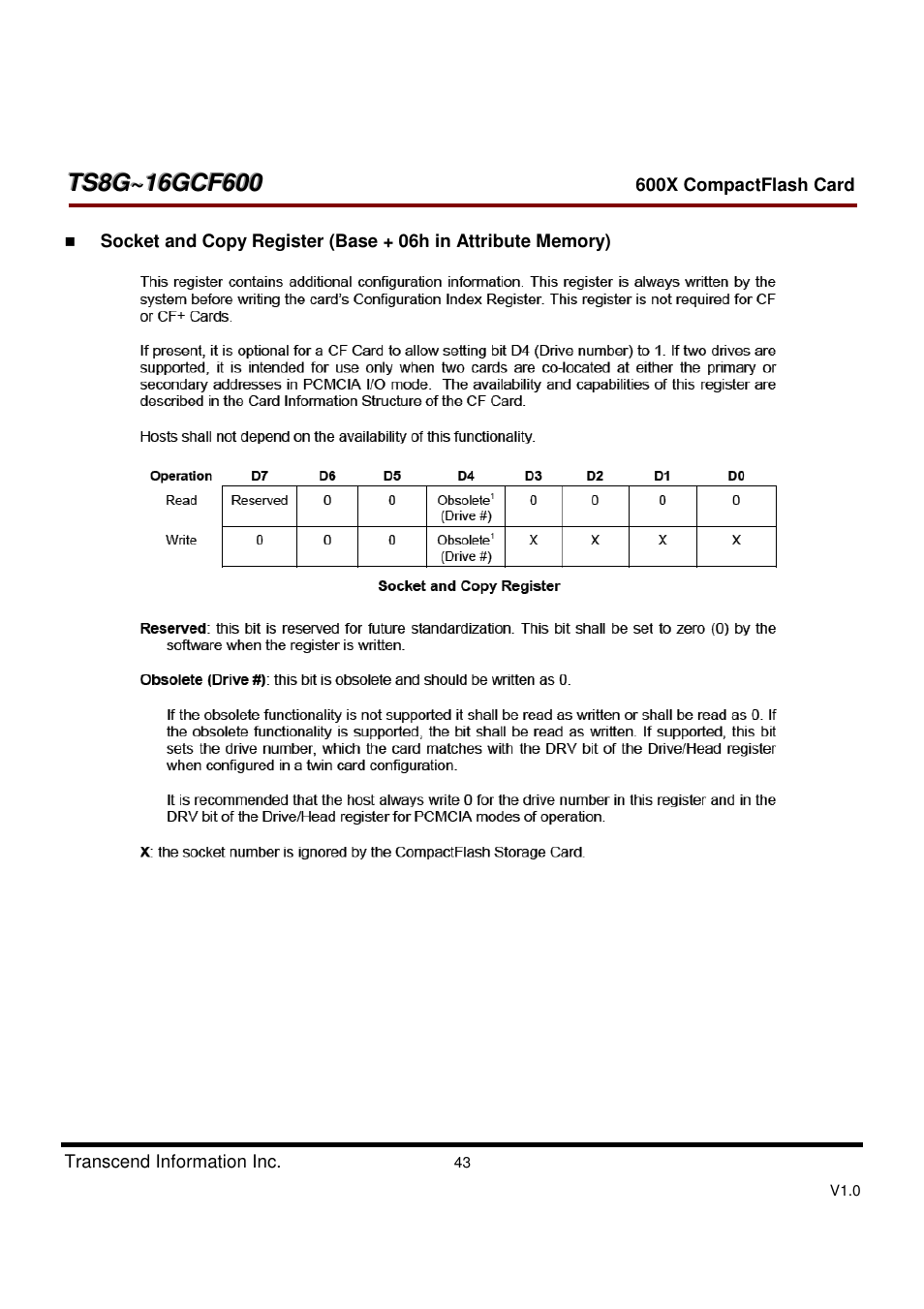Transcend Information TS8GCF600 User Manual | Page 43 / 85