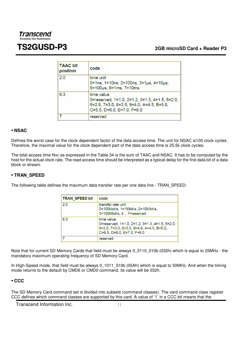 Transcend Information TS2GUSD-P3 User Manual | Page 11 / 27