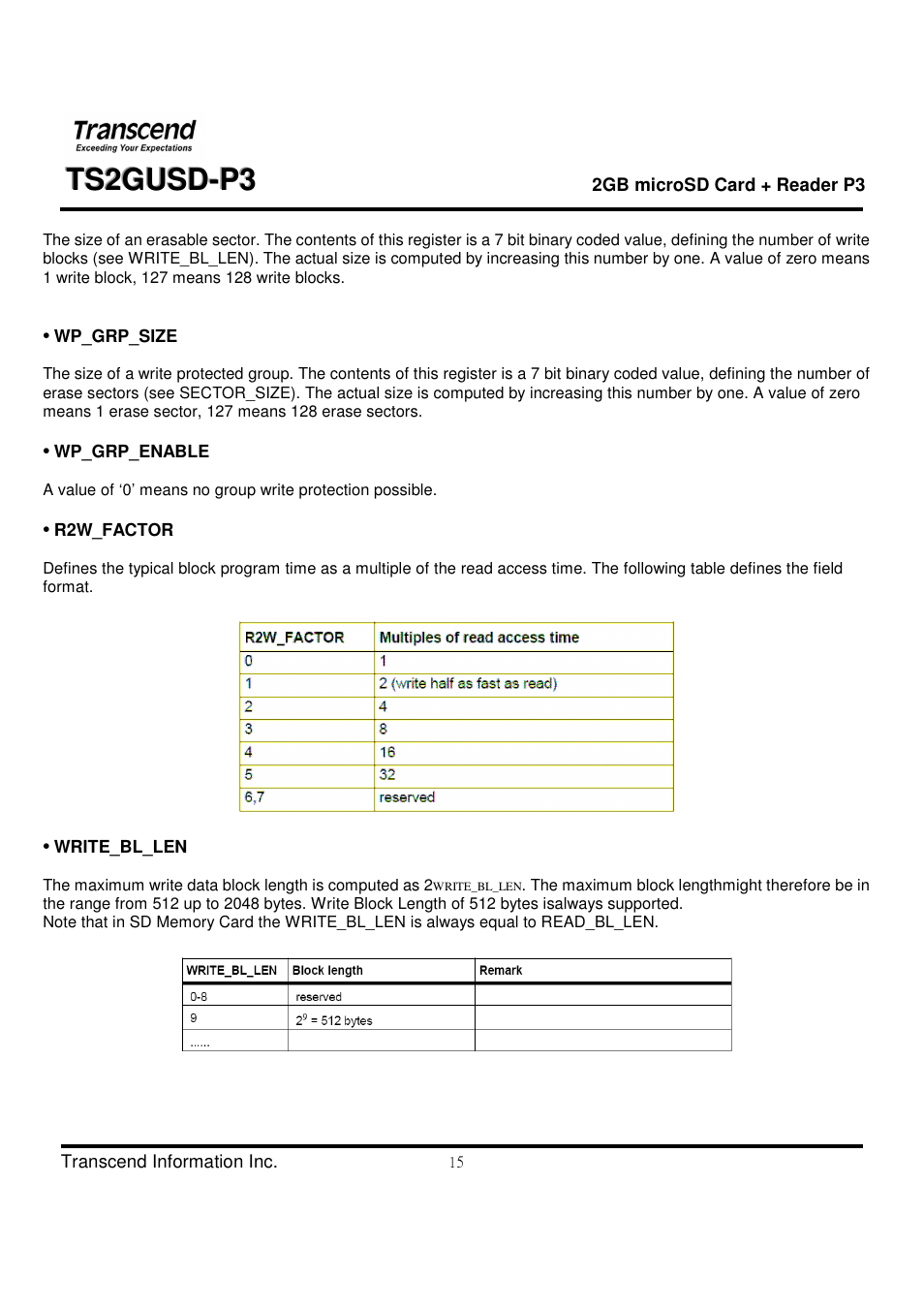 Transcend Information TS2GUSD-P3 User Manual | Page 15 / 27