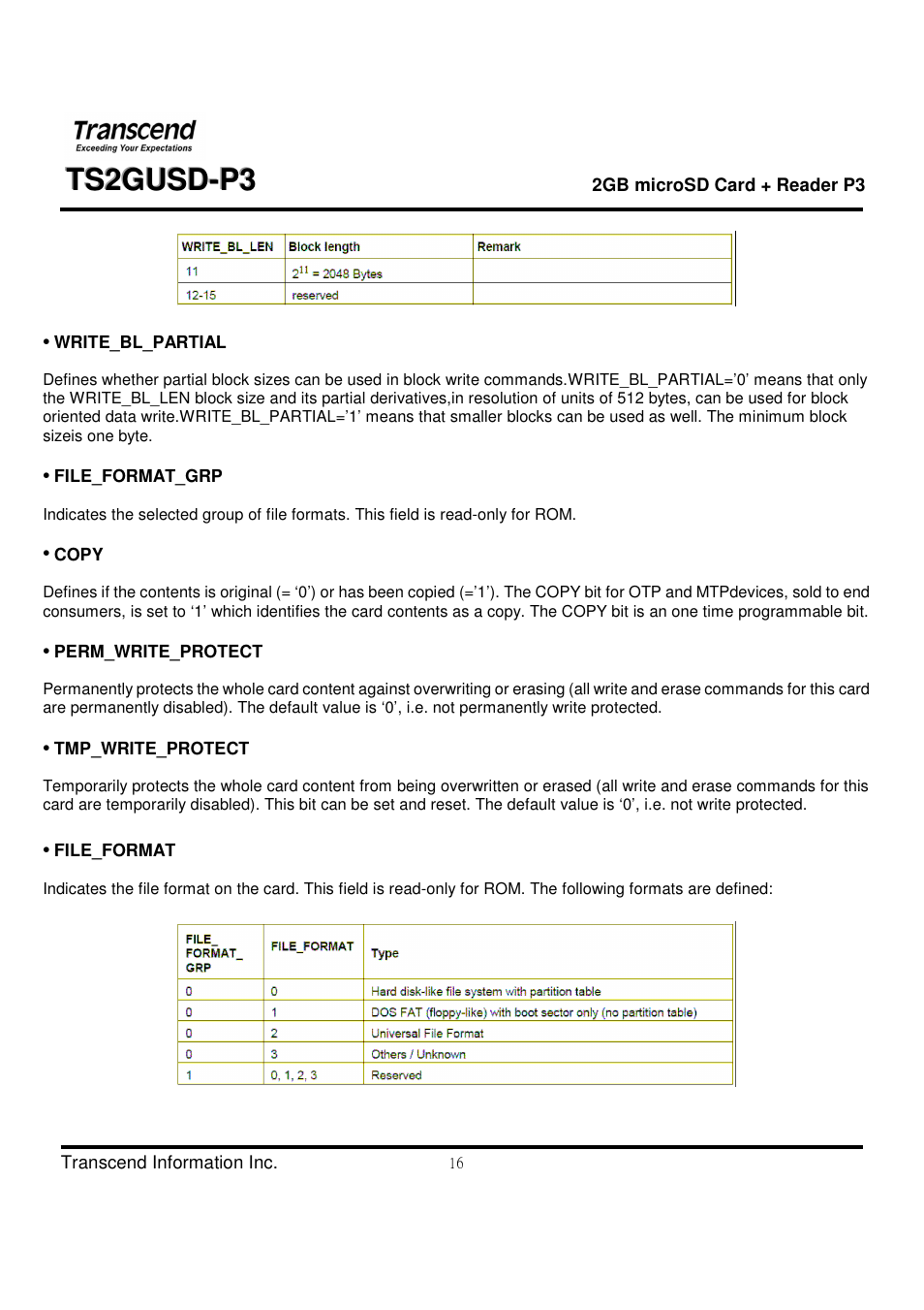 Transcend Information TS2GUSD-P3 User Manual | Page 16 / 27