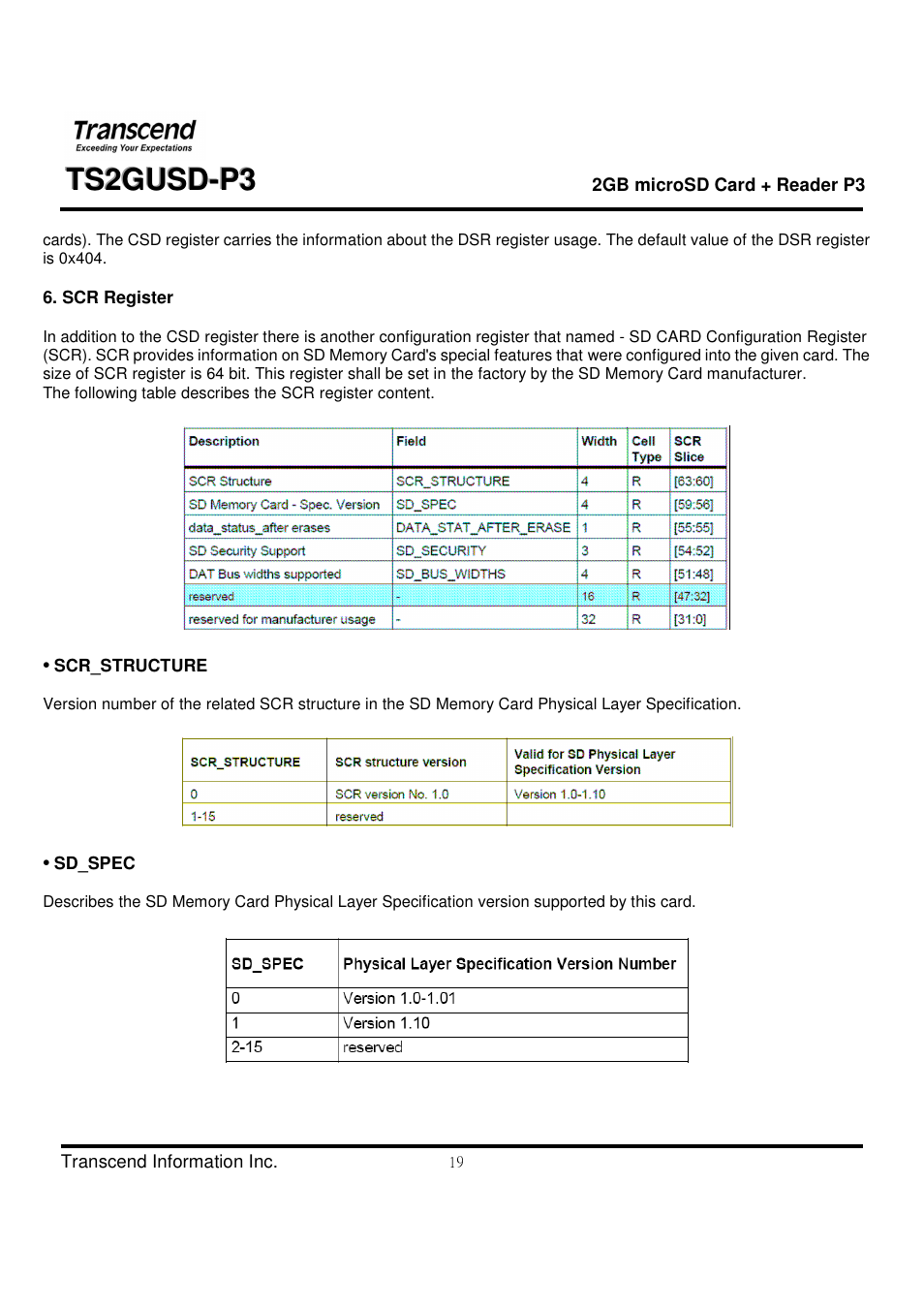 Transcend Information TS2GUSD-P3 User Manual | Page 19 / 27
