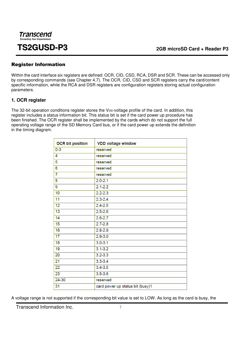 Transcend Information TS2GUSD-P3 User Manual | Page 7 / 27