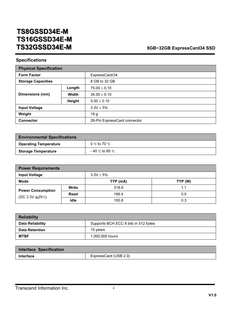 Transcend Information ExpressCard SSD TS8GSSD34E-M User Manual | Page 4 / 6