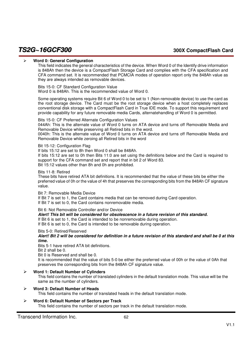 Transcend Information CompactFlash CF 300X User Manual | Page 62 / 83