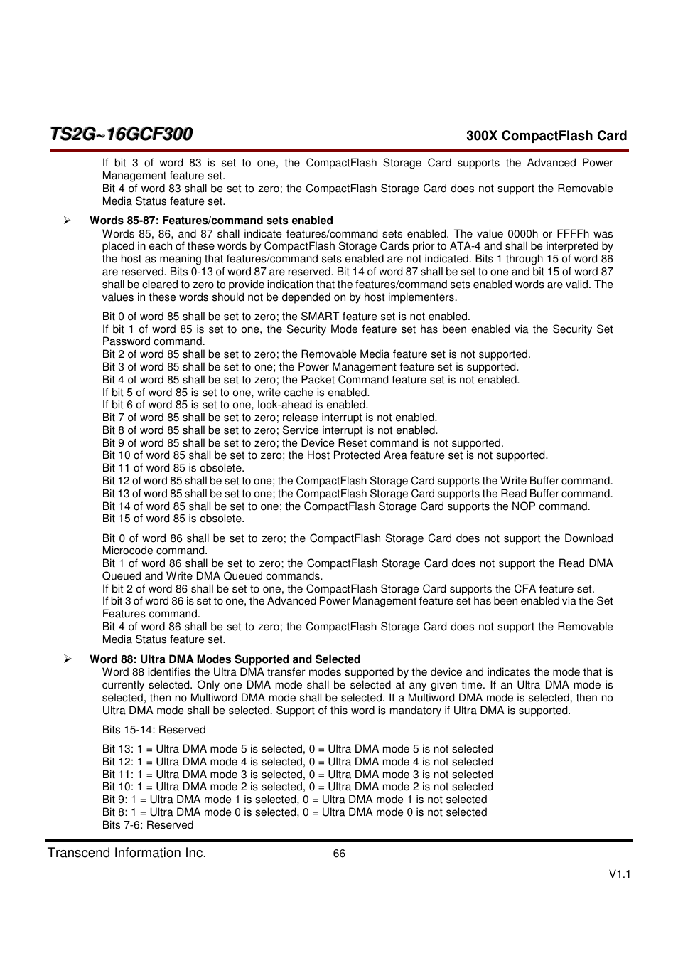 Transcend Information CompactFlash CF 300X User Manual | Page 66 / 83