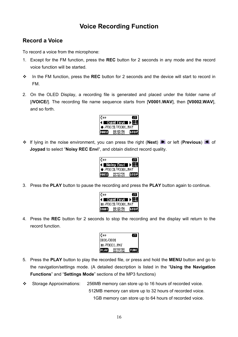 Voice recording function, Record a voice | Transcend Information T.SONIC 612 User Manual | Page 19 / 39