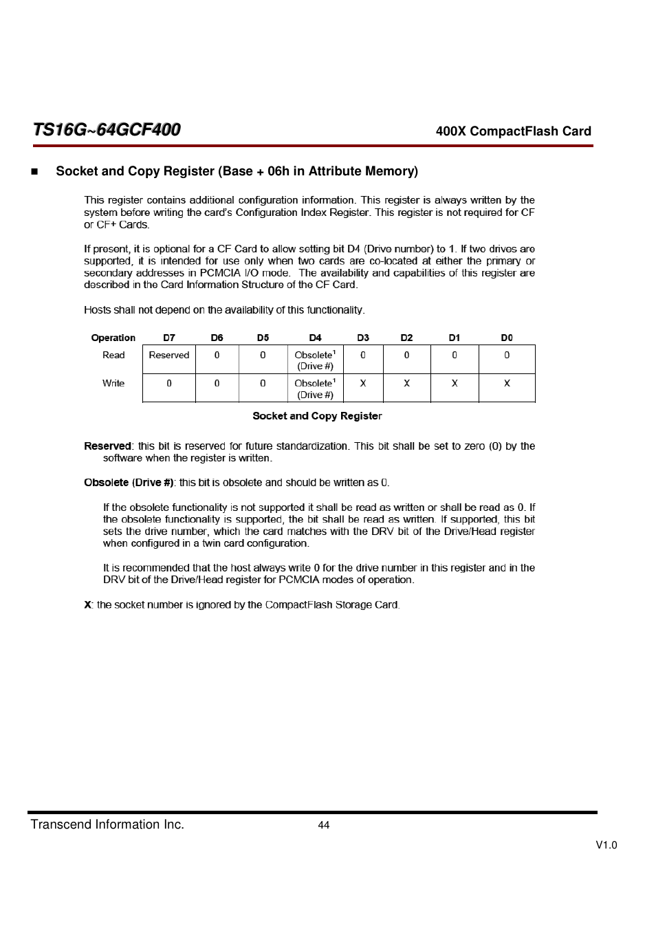Transcend Information CompactFlash TS16G-64GCF400 User Manual | Page 44 / 88