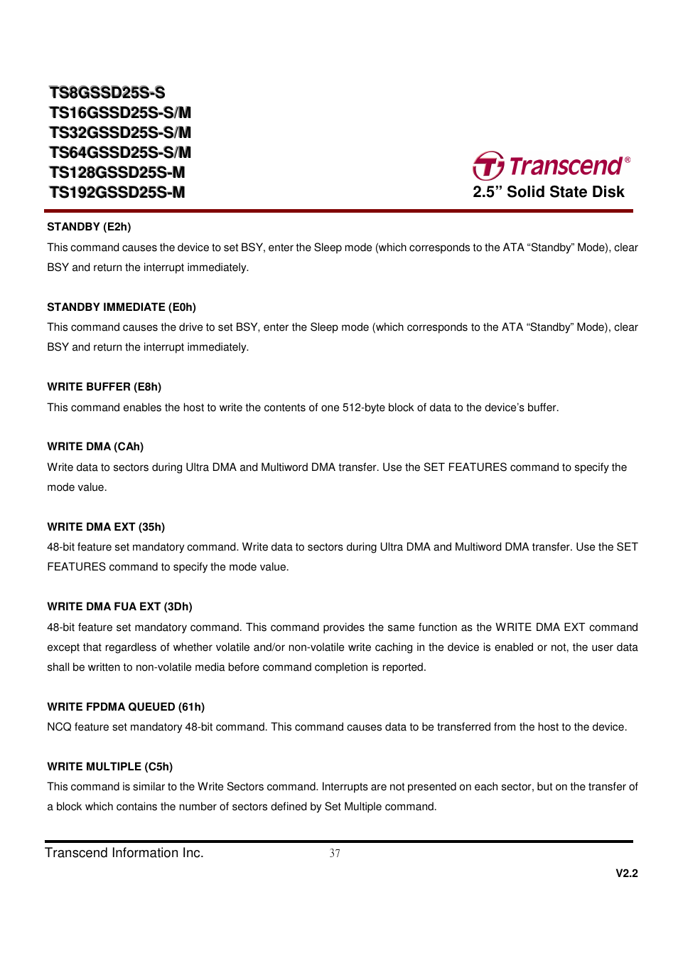 Transcend Information TS32GSSD25S-S User Manual | Page 37 / 39