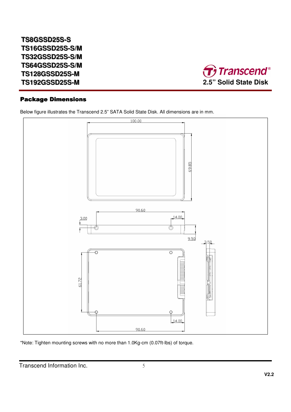 Transcend Information TS32GSSD25S-S User Manual | Page 5 / 39
