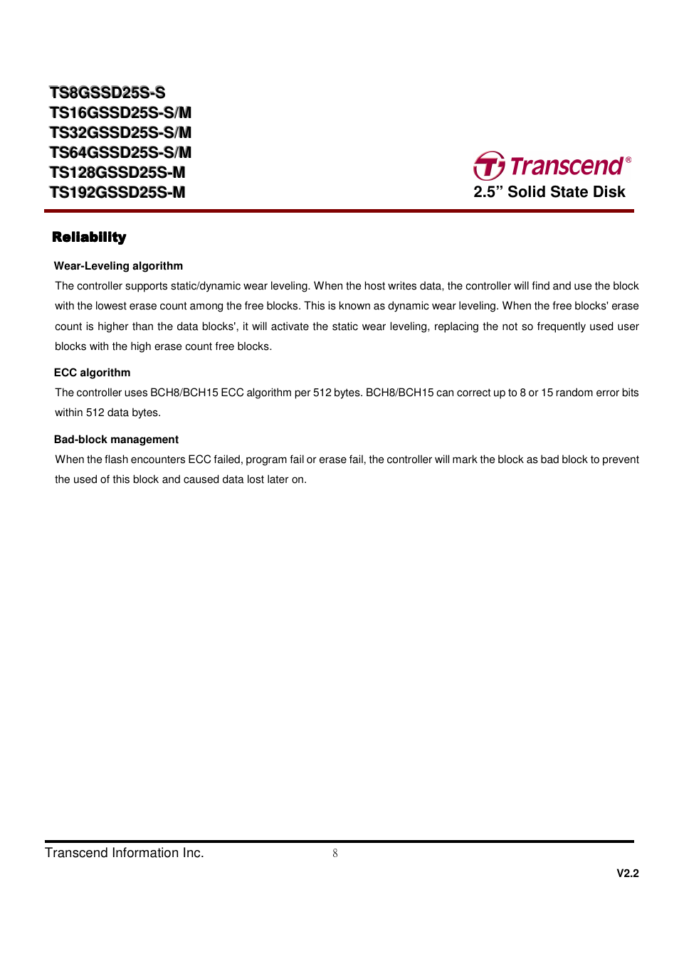 Transcend Information TS32GSSD25S-S User Manual | Page 8 / 39