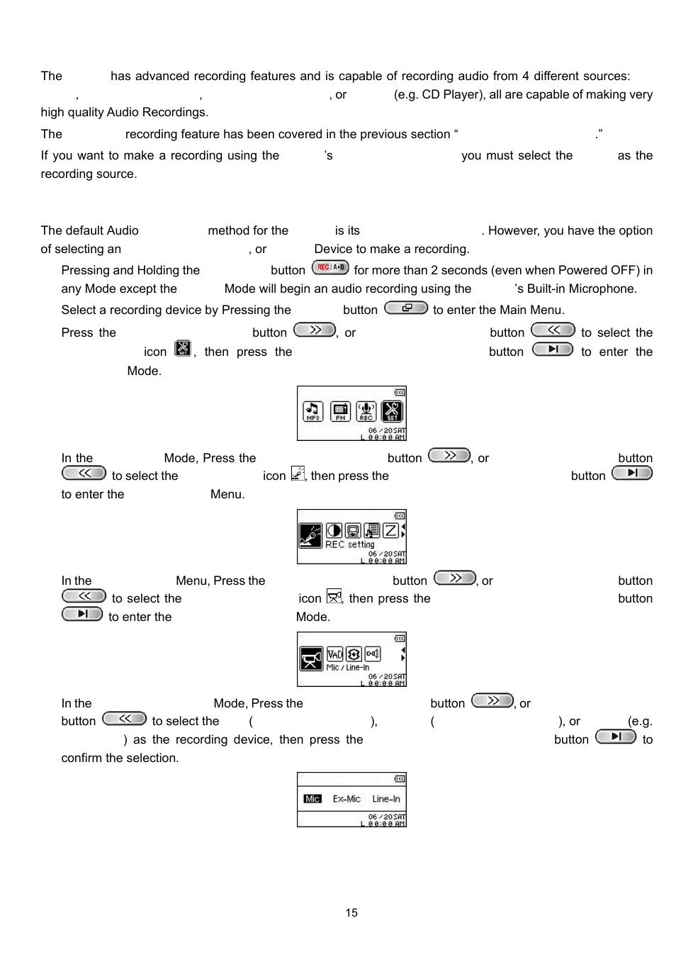 Record sound, Select a recording device | Transcend Information MP630 User Manual | Page 19 / 64