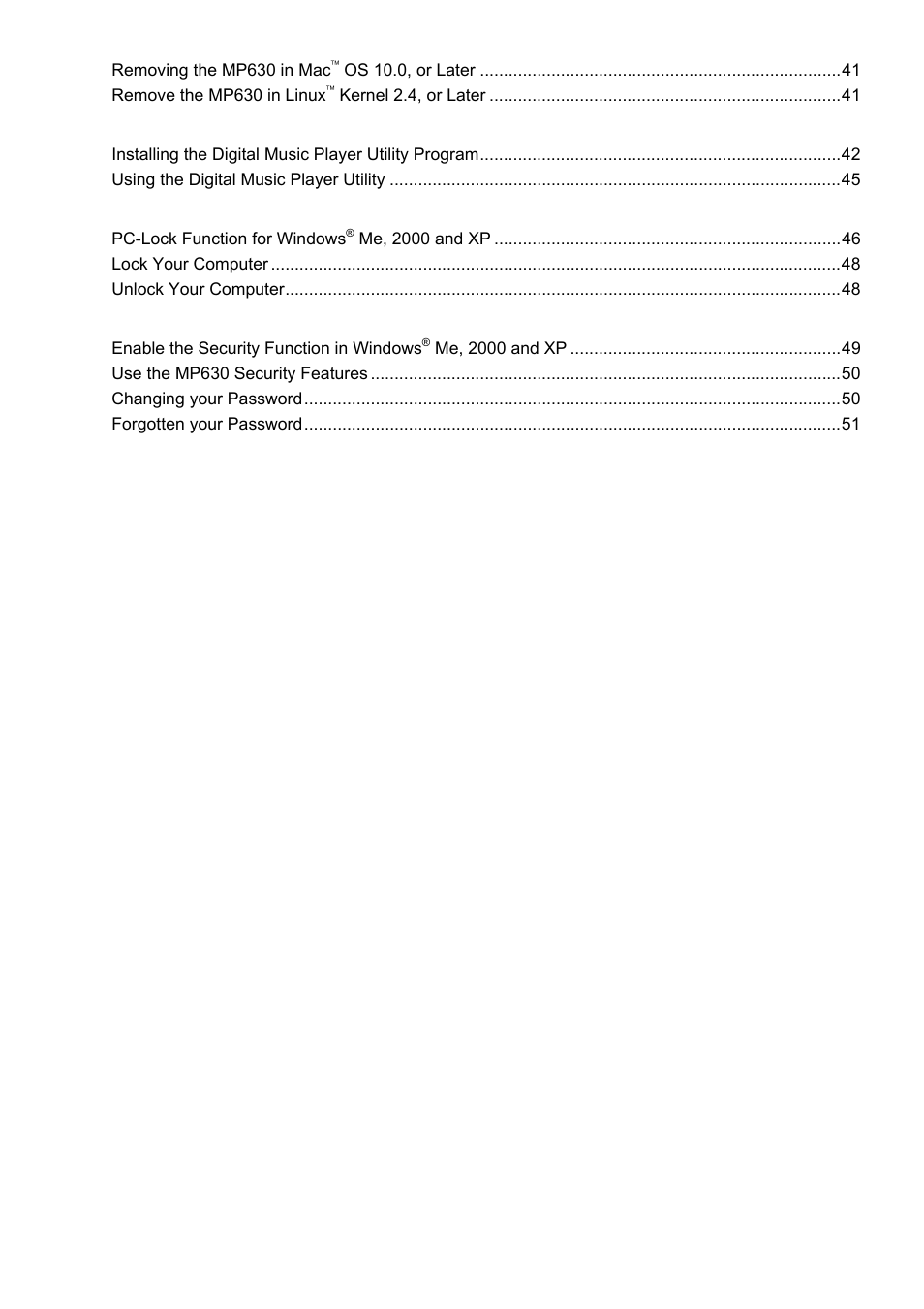 Transcend Information MP630 User Manual | Page 4 / 64