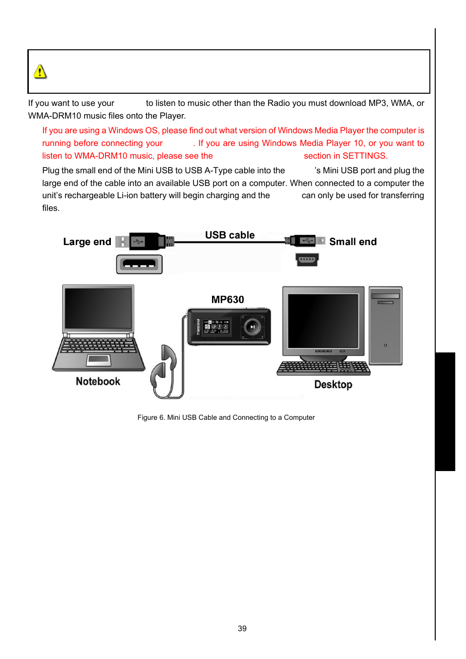 Download and upload music and other files, Use with a computer | Transcend Information MP630 User Manual | Page 43 / 64