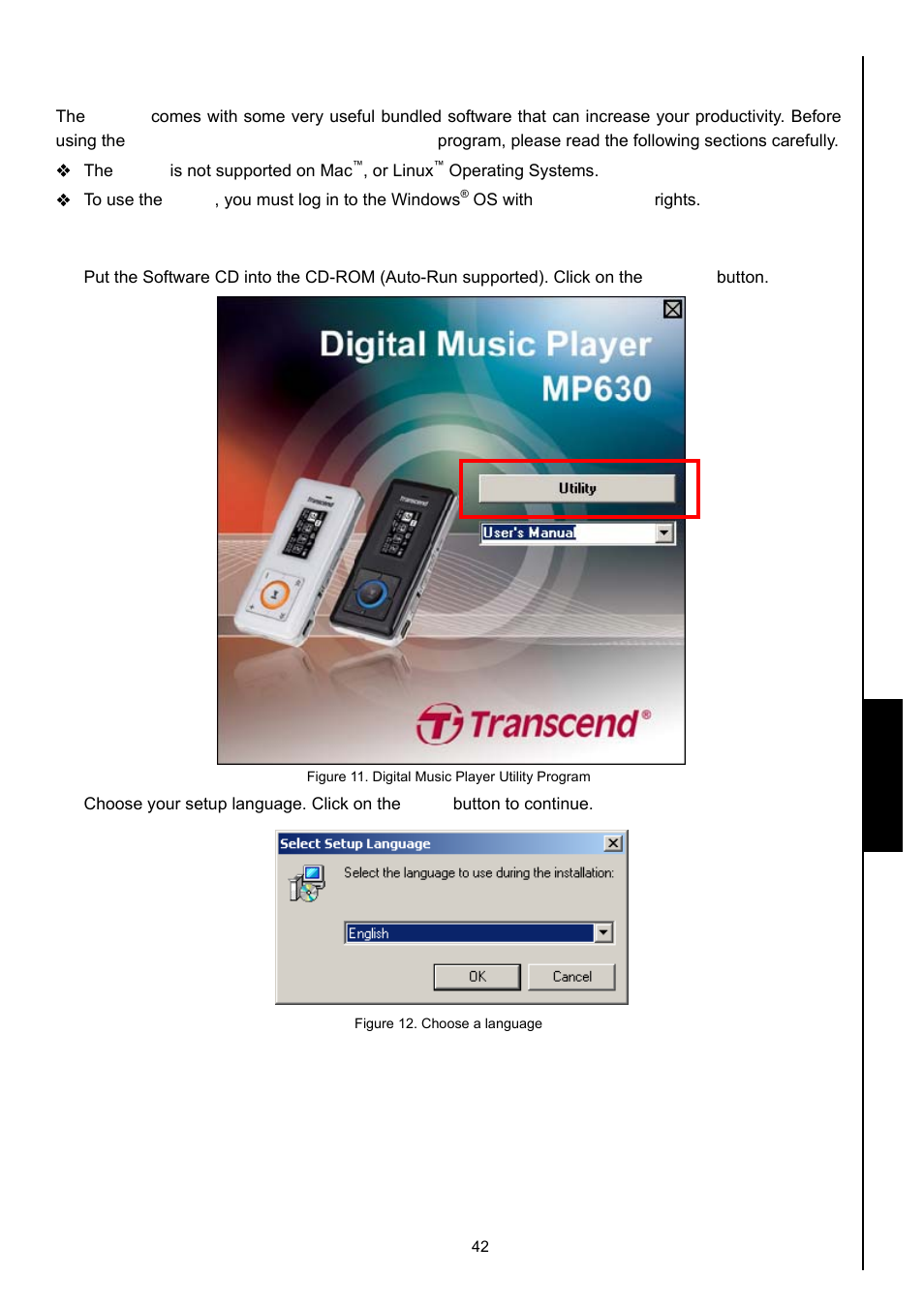 Transcend digital music player utility, Utility | Transcend Information MP630 User Manual | Page 46 / 64