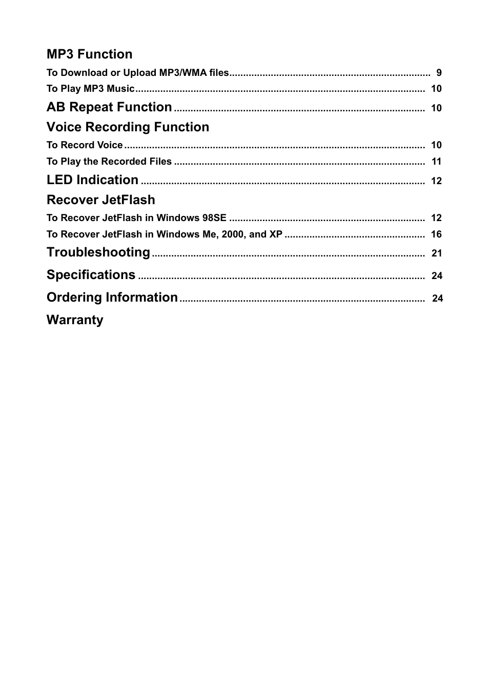 Transcend Information 128 User Manual | Page 3 / 28