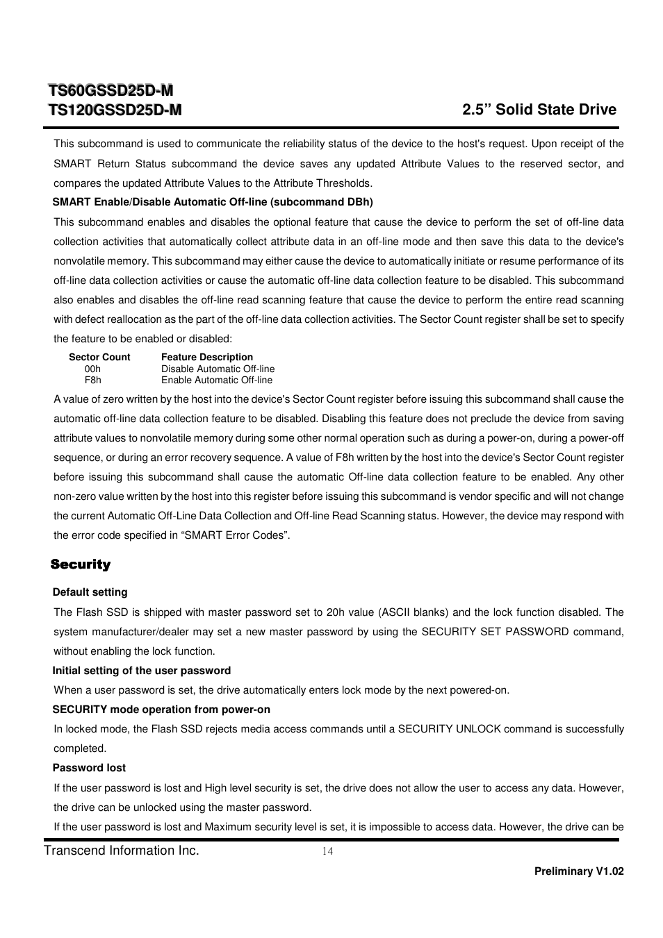 Transcend Information TS60GSSD25D-M User Manual | Page 14 / 18