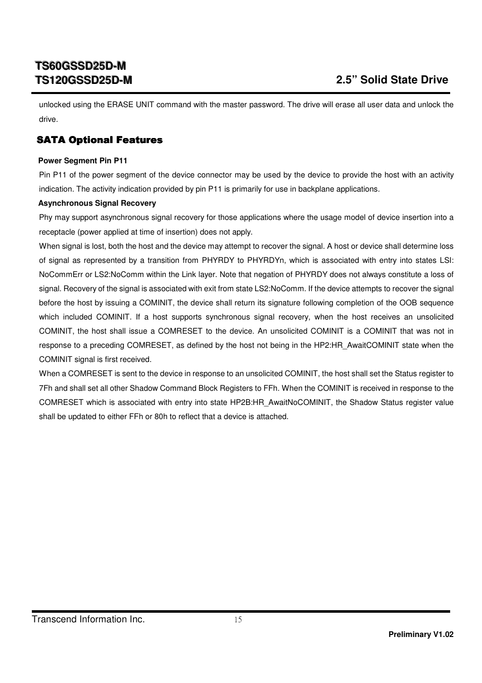 Transcend Information TS60GSSD25D-M User Manual | Page 15 / 18