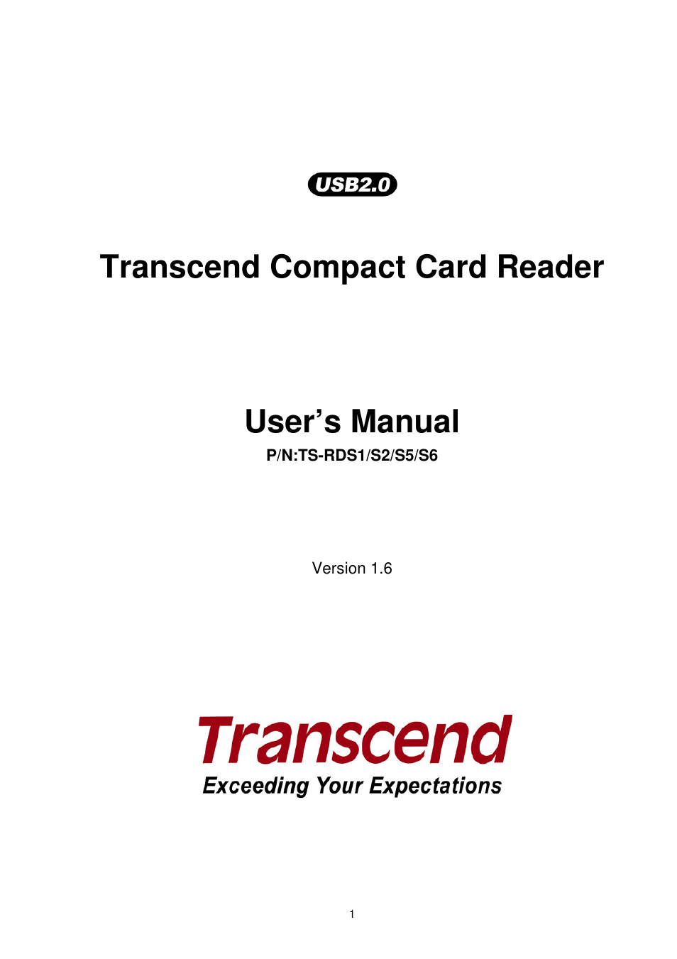 Transcend Information RDS1/S2/S5/S6 User Manual | 21 pages