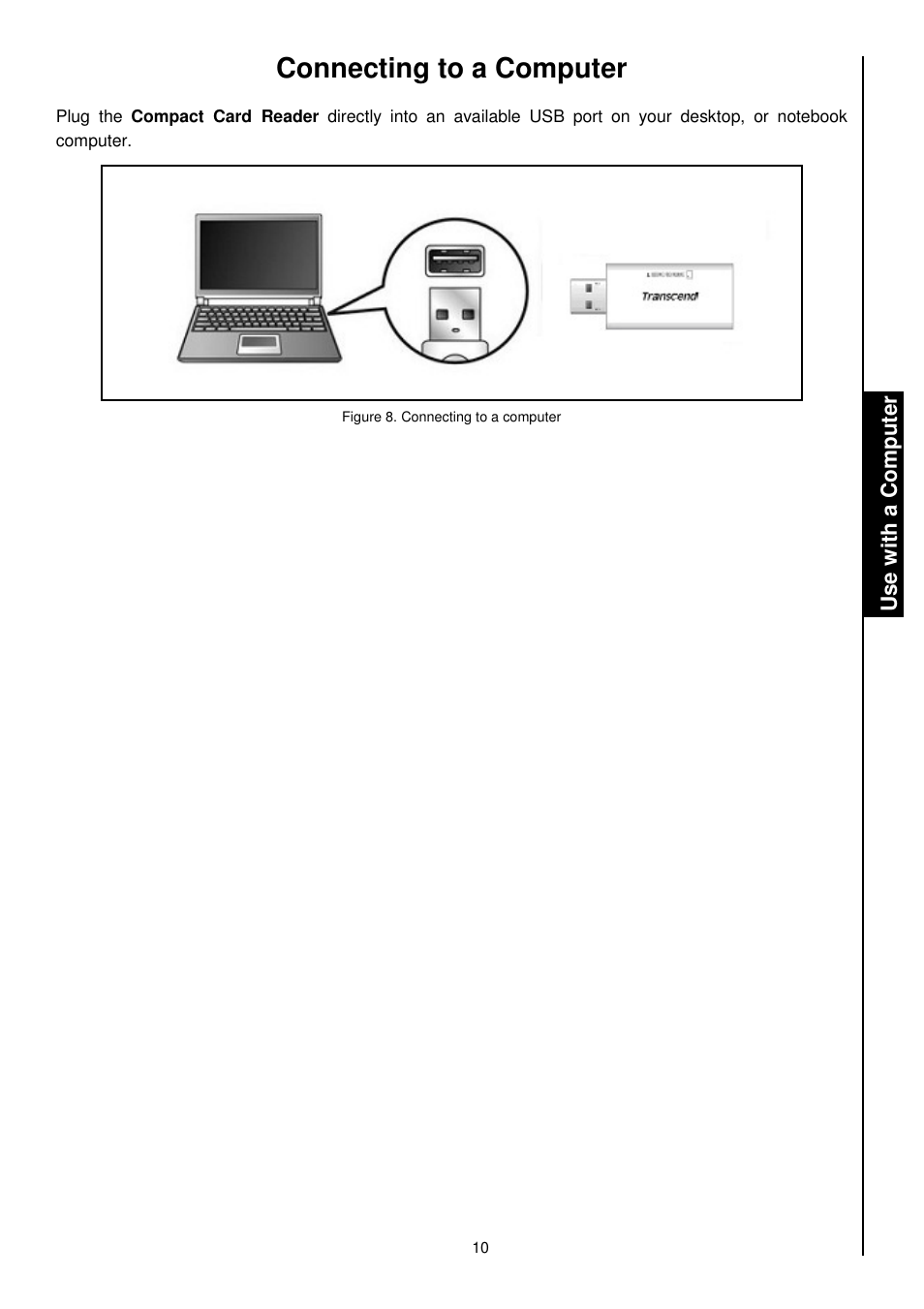 Connecting to a computer | Transcend Information RDS1/S2/S5/S6 User Manual | Page 12 / 21