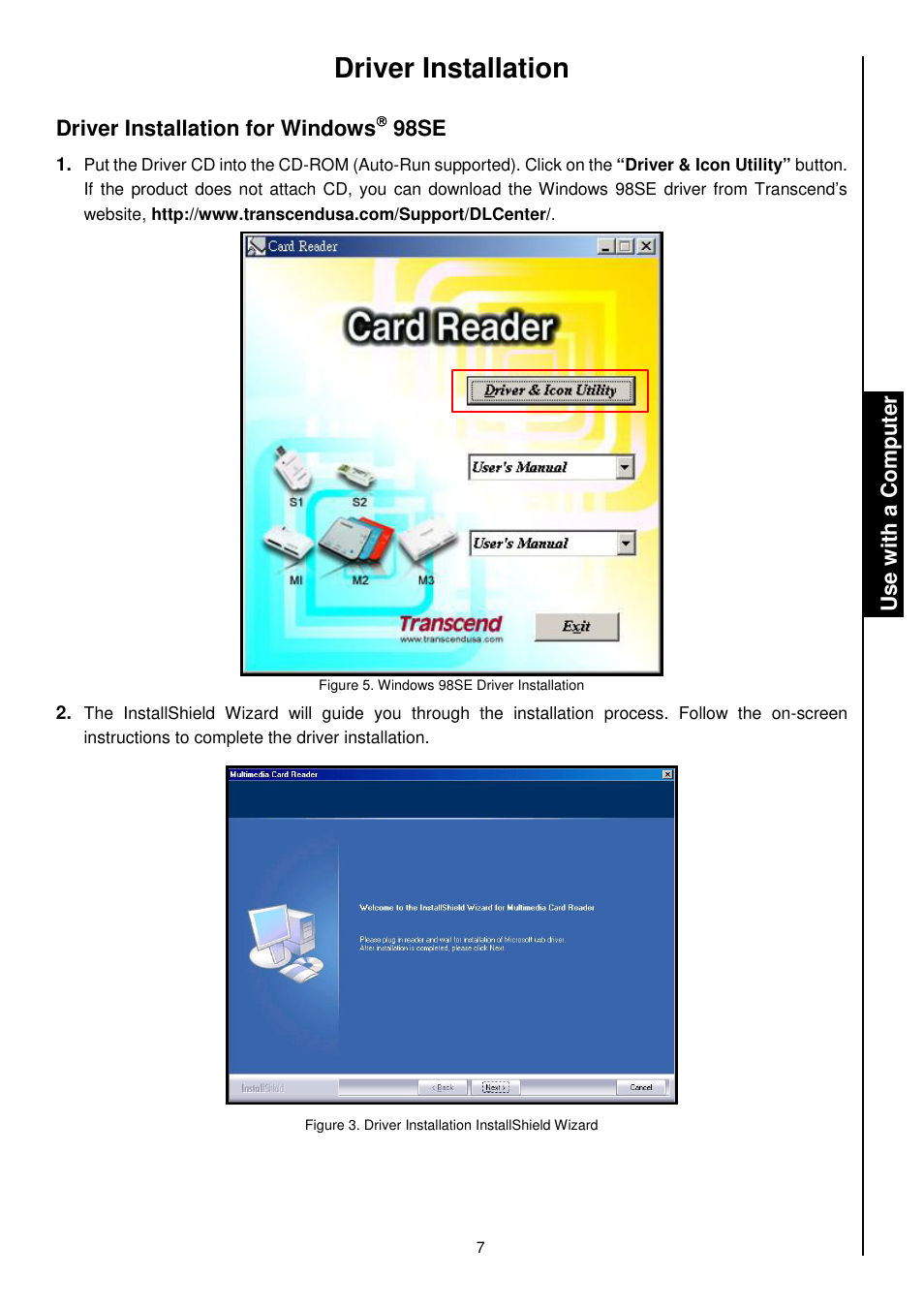 Driver installation | Transcend Information RDS1/S2/S5/S6 User Manual | Page 9 / 21