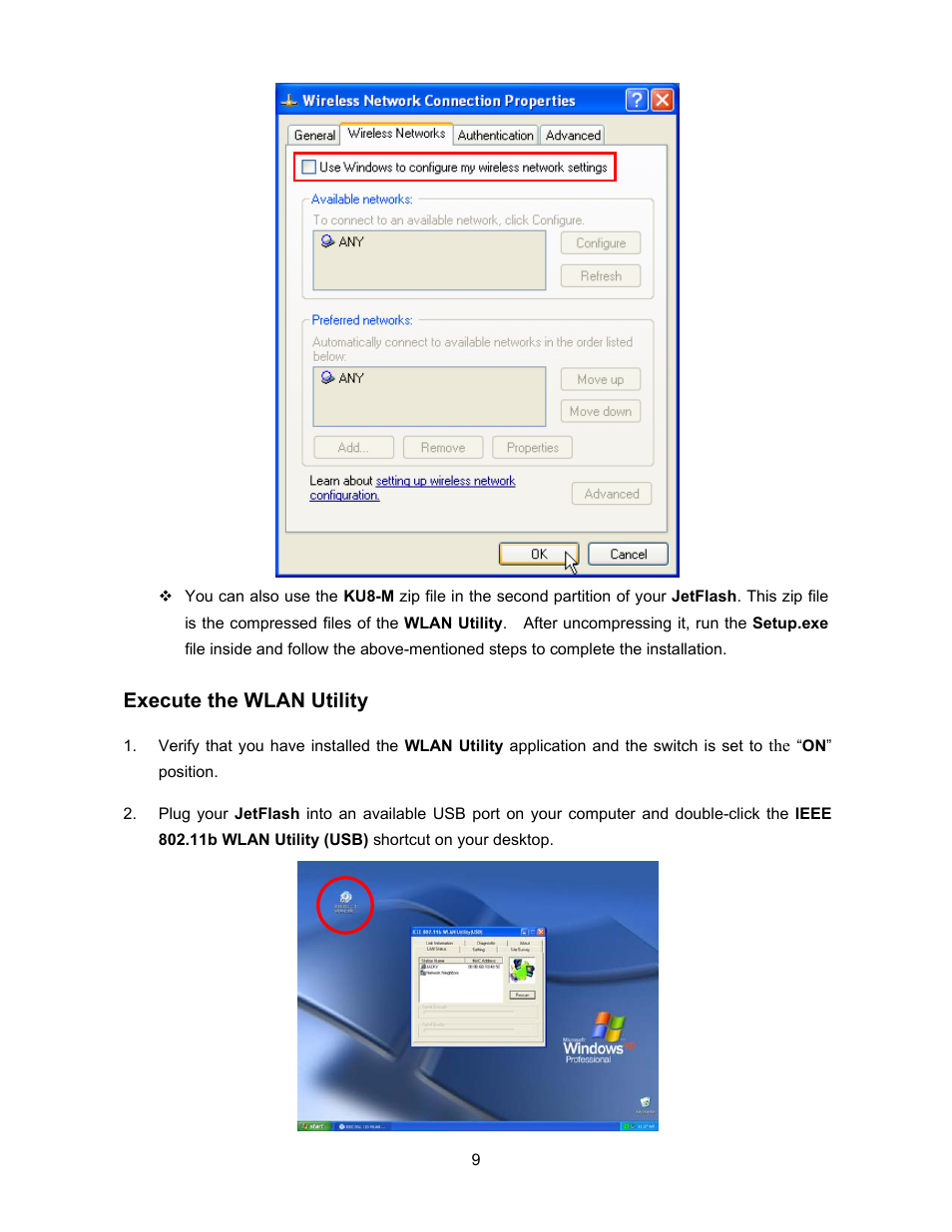 Execute the wlan utility | Transcend Information 128MB-256MB JetFlash User Manual | Page 11 / 39