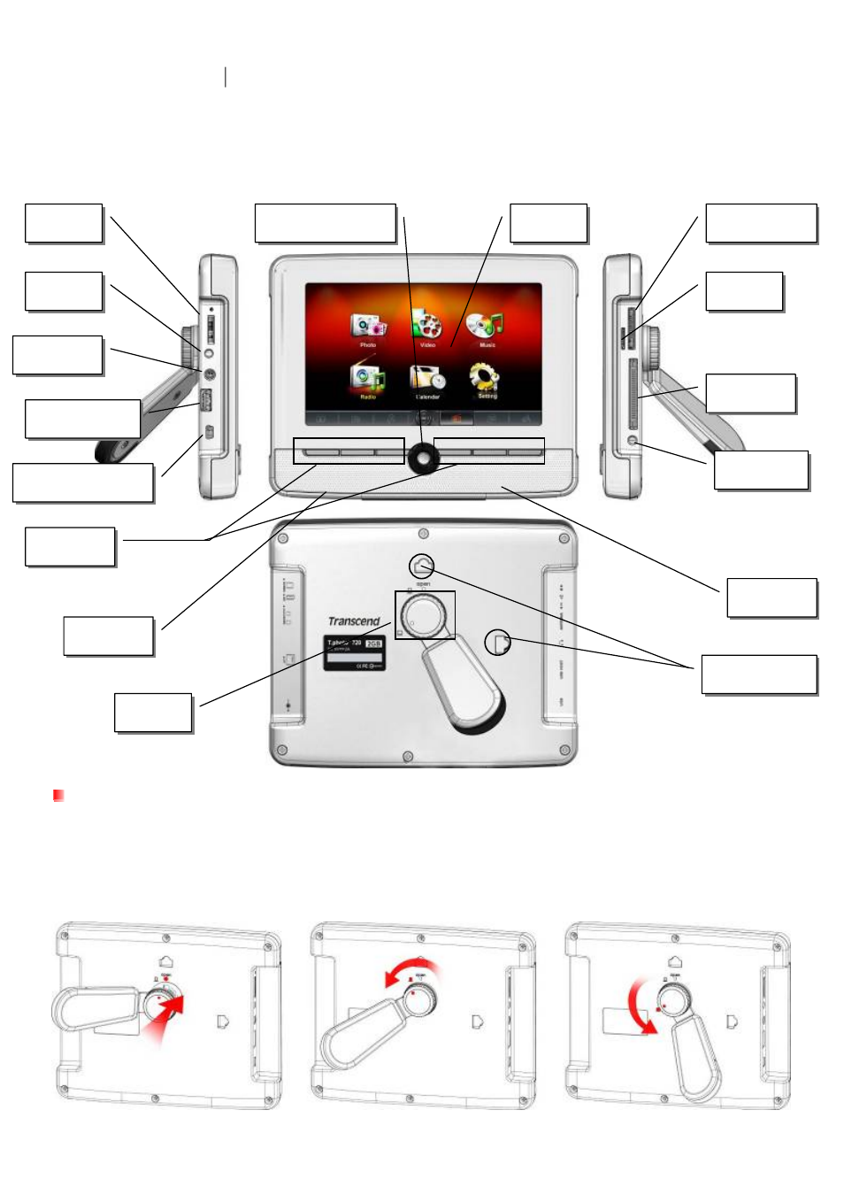 Getting started, Setting up the t.photo | Transcend Information 720 User Manual | Page 7 / 40