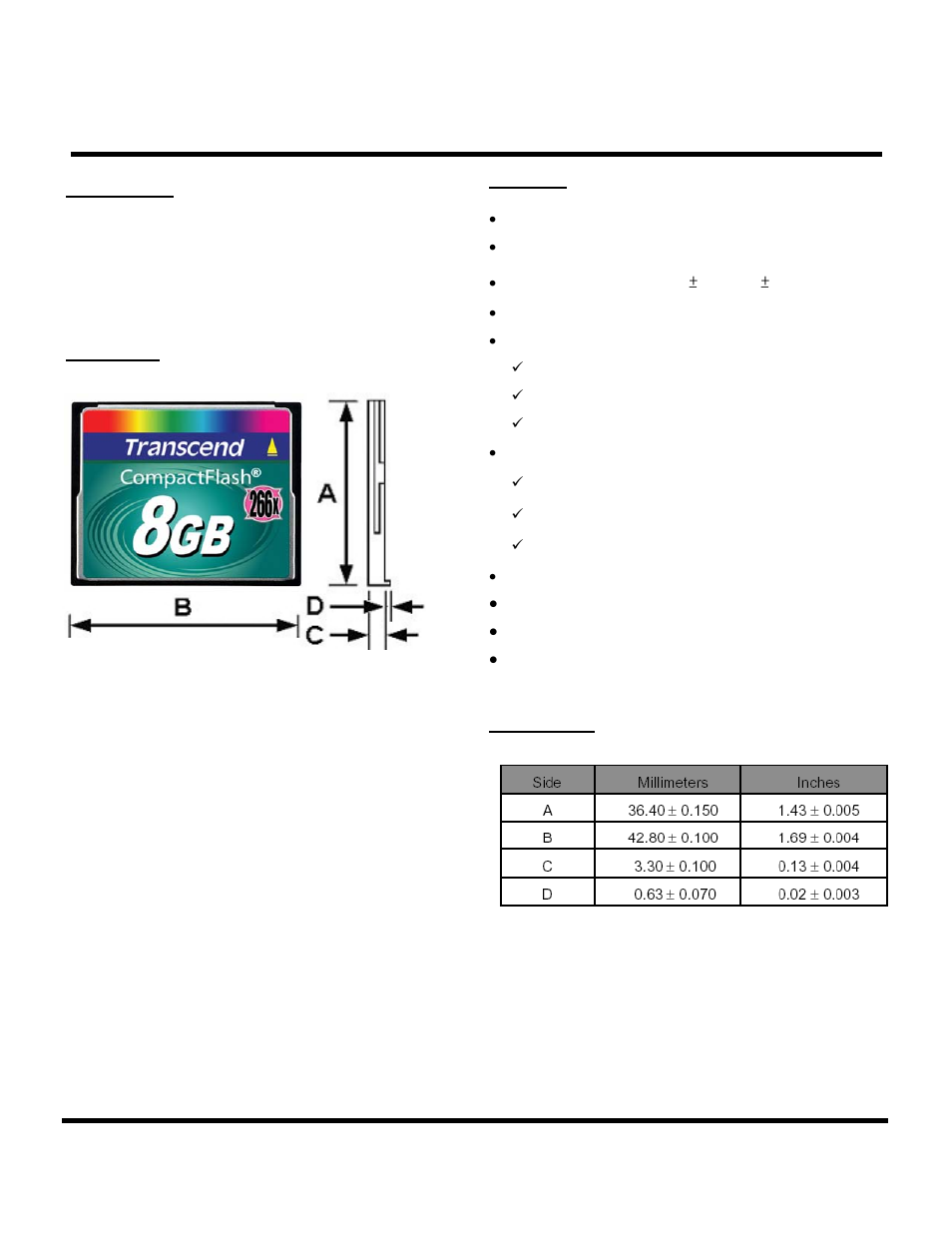 Transcend Information Compact Flash Card CF 266X User Manual | 80 pages