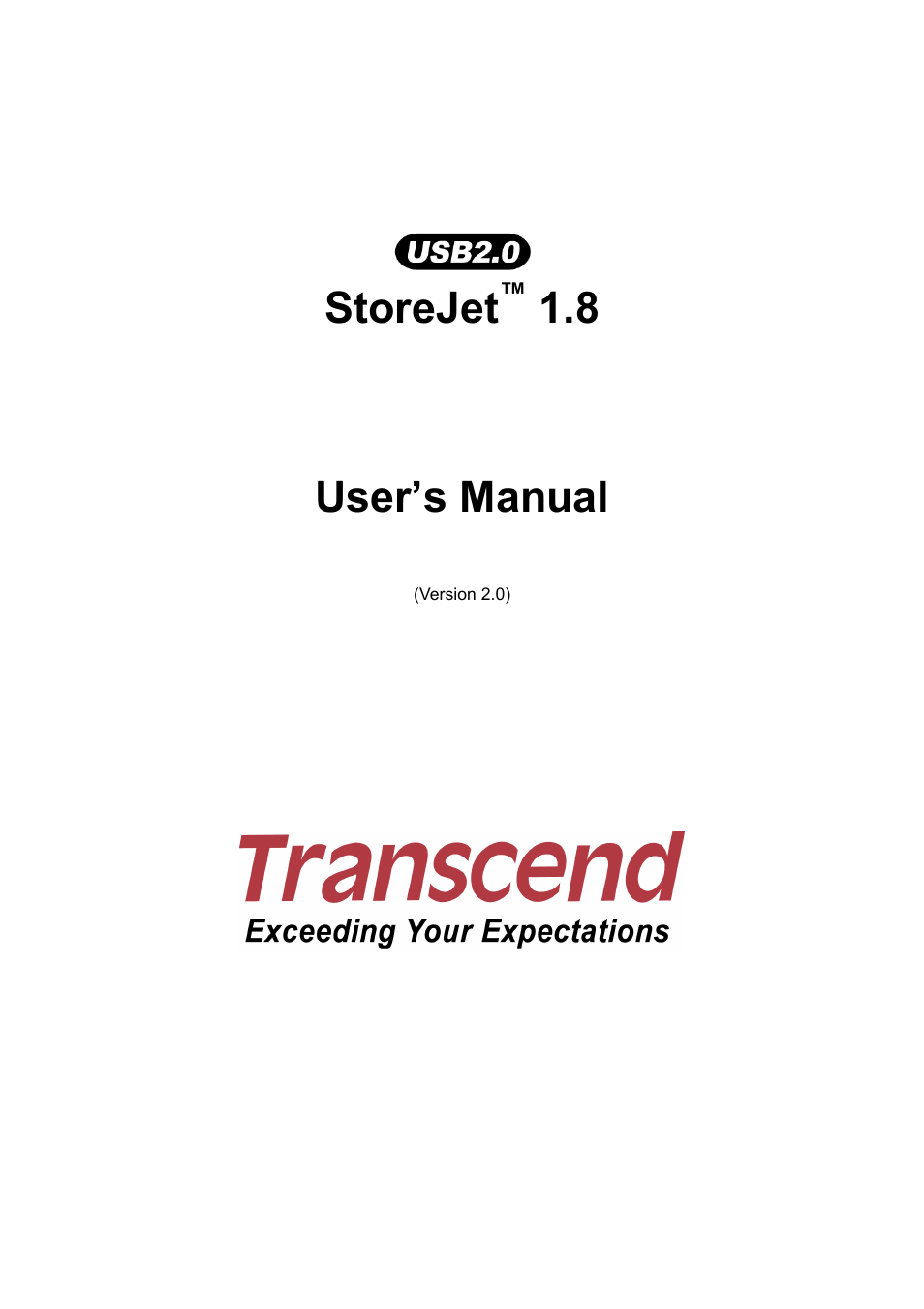 Transcend Information STOREJET 1.8 User Manual | 12 pages