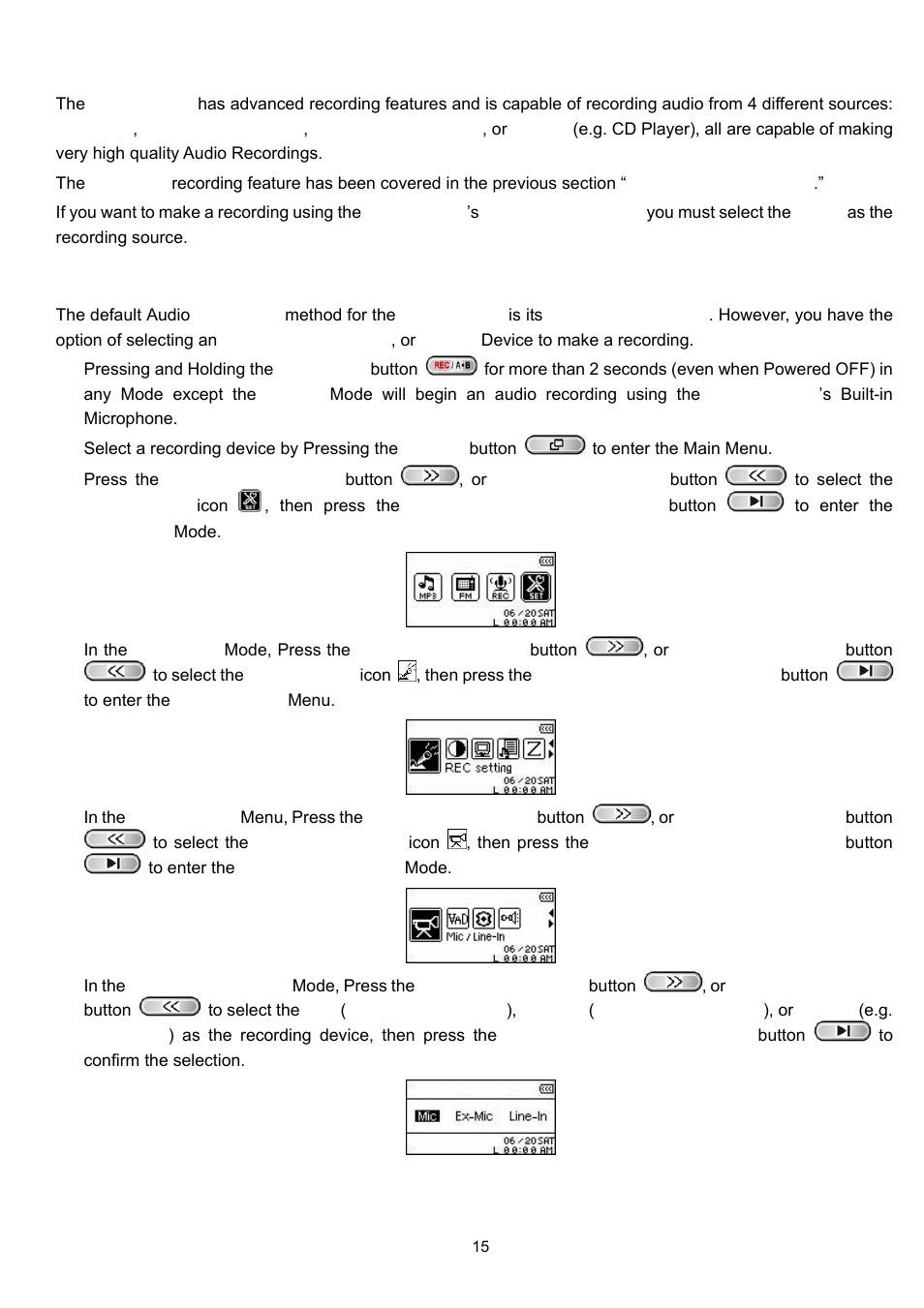 Record sound, Select a recording device | Transcend Information 630 User Manual | Page 19 / 66